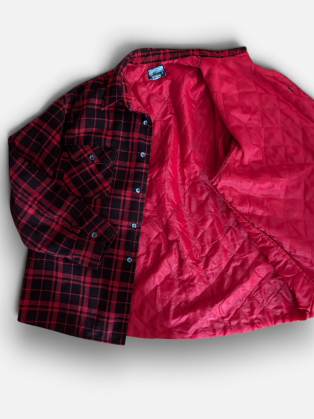 Vintage Fieldmaster Quilted- Lined Plaid Flannel Shirt Jacket Shacket Size 3XL